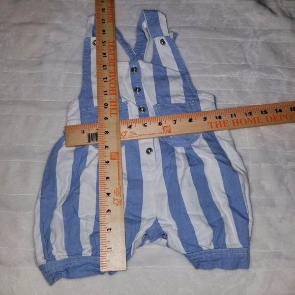 Y2K St. Tropez Baby Boy Overall Blue White Striped Size 3T - Picture 6 of 6